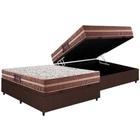 Cama Box Baú Casal: Colchão Espuma Herval D28 Besmont Double Face + Base CRC Courano Brown(138x188)