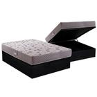 Cama Box Baú Casal: Colchão Espuma Herval D45 / AG65 Black Double Face + Base CRC Suede Black(138x188)