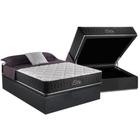 Cama Box Baú Casal: Colchão Molas Anjos MasterPocket Ensacadas Fort Flex + Base CRC Suede Gray(138x188)