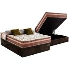 Cama Box Baú Casal: Colchão Molas Bonnel Herval Assis + Base CRC Suede Brown(138x188)