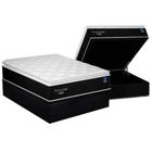 Cama Box Baú Casal: Colchão Molas Bonnel Plumatex Ensacadas Plumastar + Base CRC Suede Black (138x188)