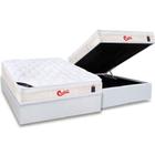 Cama Box Baú Casal: Colchão Molas Castor Pocket Gold Star Vitagel + Base CRC Courano White(138x188)