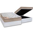 Cama Box Baú Casal: Colchão Molas Castor Pocket Revolution Híbrido + Base CRC Courano White(138x188)