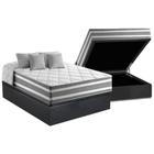 Cama Box Baú Casal: Colchão Molas MasterPocket Ensacadas Anjos Duo Sono + Base CRC Suede Gray(138x188)