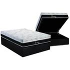 Cama Box Baú Casal: Colchão Molas MasterPocket Ensacadas Polar Superlastic Diamond + Base CRC Suede Black (138x188)