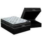 Cama Box Baú Casal: Colchão Molas Ortobom Nanolastic Exclusive + Base CRC Suede Black(138x188)