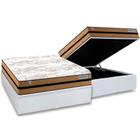 Cama Box Baú Casal: Colchão Molas Plumatex MasterPocket Ensacadas Smart Milano + Base CRC Courano White(138x188)