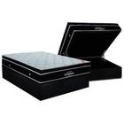 Cama Box Baú Casal: Colchão Molas SuperPocket Ensacadas Ortobom Elegant + Base CRC Suede Black (138x188)