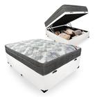 Cama Box Baú Casal + Colchão Ortobom Molas Ensacadas ISO SuperPocket 138x188x67 Branco