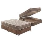 Cama Box Baú Casal: Colchão Ortopédico Paropas D33 / EP Confort Ultra Firme + Base CRC Suede Brown(138x188)