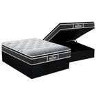 Cama Box Baú Casal: Colchão Ortopédico Probel D28 / EP Guarda Costas PróMiddle Plus Pillow Top + Base CRC Suede Black(138x188)