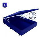 Cama Box Baú Casal em azul com Pistão a gás - 138x188