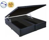 Cama Box Baú Casal Gold Preto Bipartido Com Pistão A Gás - 138x188x41