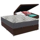 Cama Box Baú Casal Marrom e Colchão Airtech 100 D33 Ortobom