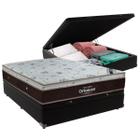 Cama Box Baú Casal Preto e Colchão Sleep King Molas Ensacadas Ortobom