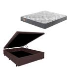 Cama Box Baú Casal Reforçado + Colchão Mola Ensacada Ecoflex