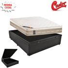 Cama Box Baú Casal Sintético + Colchão Castor Molas Bonnel Premium Tecnopedic Euro Pillow 138x188x72