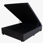 Cama Box Baú Casal Sintético Gold Preto Com Pistão A Gás - 138x188x41