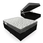 Cama Box Baú Casal Suede + Colchão De Espuma D33 - SerenePrime - 138cm Preto