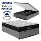 Cama Box Baú com Colchão de Espuma D45 Ortobom Airtech Ortopillow 150 Queen 158 cm