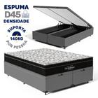 Cama Box Baú com Colchão de Espuma D45 Ortobom Airtech Ortopillow 150 Queen 158 cm