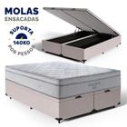 Cama Box Baú com Colchão de Molas Ensacadas D33 Ortobom Pillow In Freedom Queen 158 cm