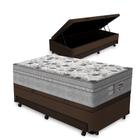 Cama Box Baú e Auxiliar Solteiro + Colchão de Molas Ensacadas - Probel Evolution 88cm - Lucas Home