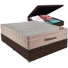 Cama Box Baú e Colchão Airtech SpringPocket Molas Ensacadas Casal Ortobom