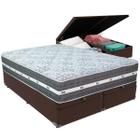 Cama Box Baú e Colchão Black Graphite Molas Ensacadas King 193x203X32 Anjos