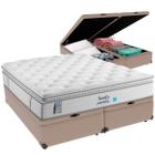 Cama Box Baú e Colchão Confort Gel Molas Ensacadas com Pillow Top Queen Sealy