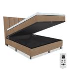 Cama Box Baú e Colchão Magnético Casal Bio 1000 Tipo de Massagens Cromo + Cabeceira - Eco Master