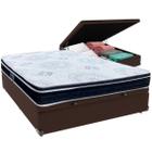 Cama Box Baú e Colchão Orthosono D33 Com Euro Pillow Casal Anjos