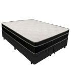 Cama Box Baú King 193 Bipartido Tecido Sintético Preto Com Colchão Paris de Molas Ensacadas - Bello Box - 67x193x203