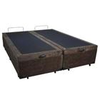 Cama Box Baú King Bipartido Suede Sereneprime Marrom 192x203x44