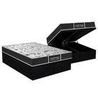 Cama Box Baú King: Colchão Molas Bonnel Probel Prolastic ProDormir Sleep + Base CRC Courano Black(193x203)