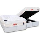 Cama Box Baú King: Colchão Molas Ensacadas Castor Pocket Gold Star Vitagel Max + Base CRC Courano White(193x203)