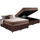 Cama Box Baú King: Colchão Molas Ensacadas D Angelis Anjos Superlastic Duo Sono + Base CRC Courano Brown (193x203)