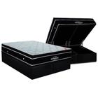 Cama Box Baú King: Colchão Molas Ensacadas Ortobom Elegant + Base CRC Suede Black (193x203)