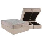 Cama Box Baú King: Colchão Molas Ensacadas Ortobom SuperPocket Fort Airtech Spring + Base CRC Suede Clean(193x203)