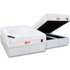 Cama Box Baú King: Colchão Molas Pocket Ensacadas Castor Gold Star Vitagel Max + Base CRC Courano White(193x203)