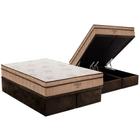 Cama Box Baú King: Colchão Molas SuperPocket Ensacadas Ortobom Celebrita + Base CRC Suede Brown (186x198)