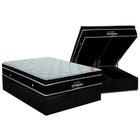 Cama Box Baú King: Colchão Molas SuperPocket Ensacadas Ortobom Elegant + Base CRC Suede Black (186x198)