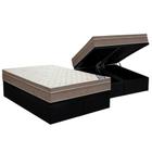 Cama Box Baú King: Colchão Molas SuperPocket Ensacadas Ortobom Light Saúde + Base CRC Suede Black(186x198)