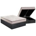 Cama Box Baú King: Colchão Ortopédico Paropas D33 / AG65 Confort + Base CRC Suede Gray(193x203)