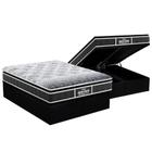 Cama Box Baú King: Colchão Ortopédico Probel D28 / EP Guarda Costas PróMiddle Plus Pillow Top + Base CRC Suede Black(193x203)