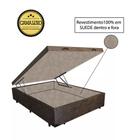 Cama Box Baú Luxo Blindado Viúva AColchoes Suede Marrom 49x128x188 - Acolchões