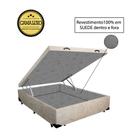 Cama Box Baú Luxo Blindado Viúva NK Camas Suede Bege 49x128x188