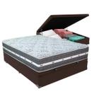 Cama Box Baú Marrom e Colchão Black Graphite Molas Ensacadas Casal 138x188X27 Anjos