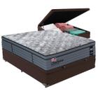 Cama Box Baú Marrom e Colchão Casal Charlotte Molas Ensacadas Sealy