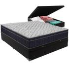 Cama Box Baú Preto e Colchão Airtech 150 Espuma D45 Casal Ortobom